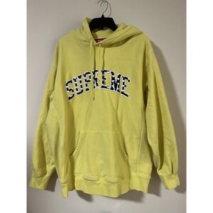 Supreme Hearts Arc Hooded Sweatshirt Yellow Light Lemon Large L SS21 FTP NY